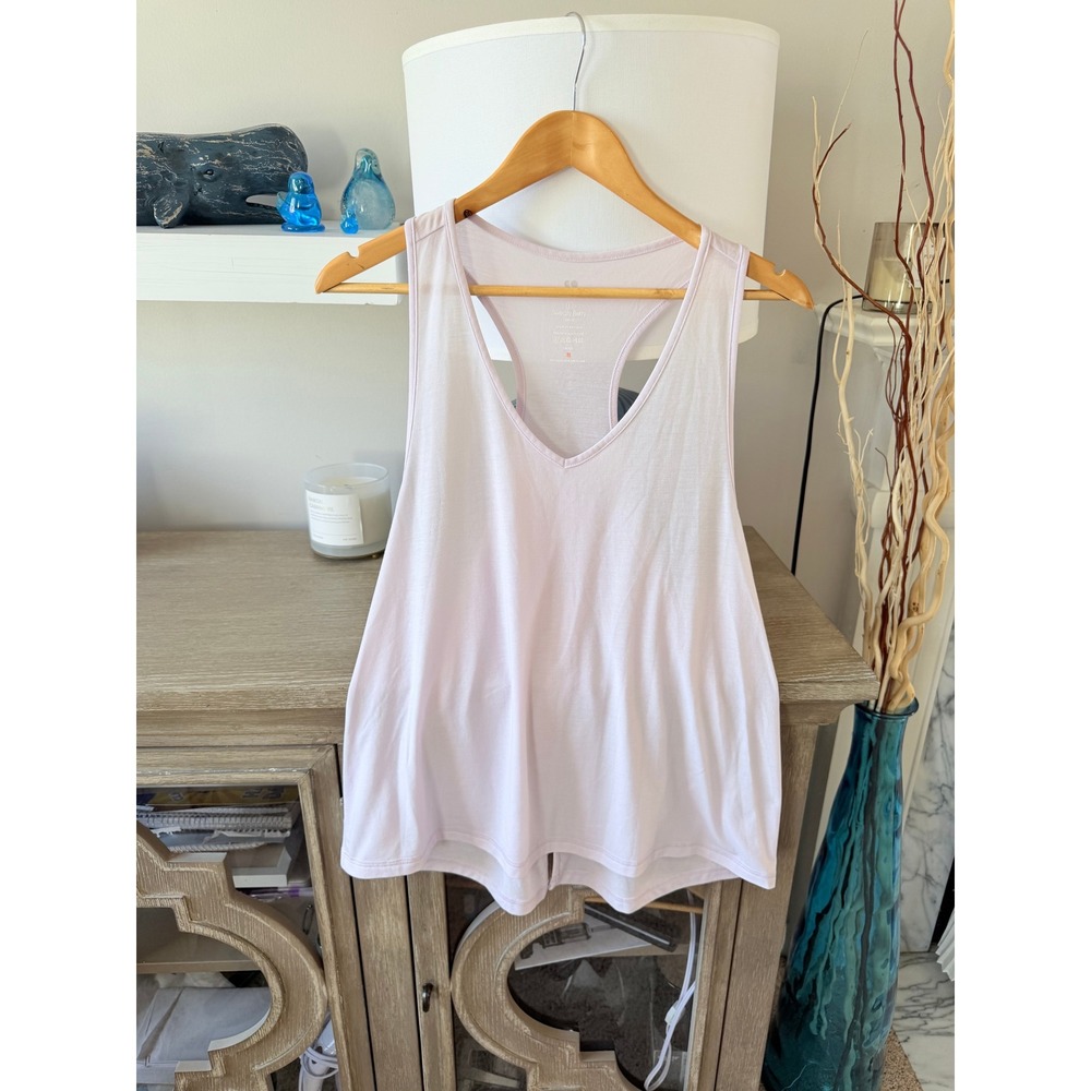 Sweaty Betty Tank Top Womens Pale Lilac Large Racerback‎ Split Back